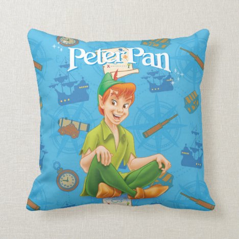 Peter Pan Sitting Down Throw Pillow
