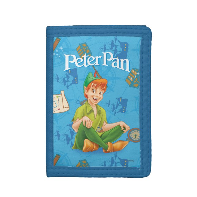 Peter Pan Sitting Down Tri-fold Wallet (Front Vertical)