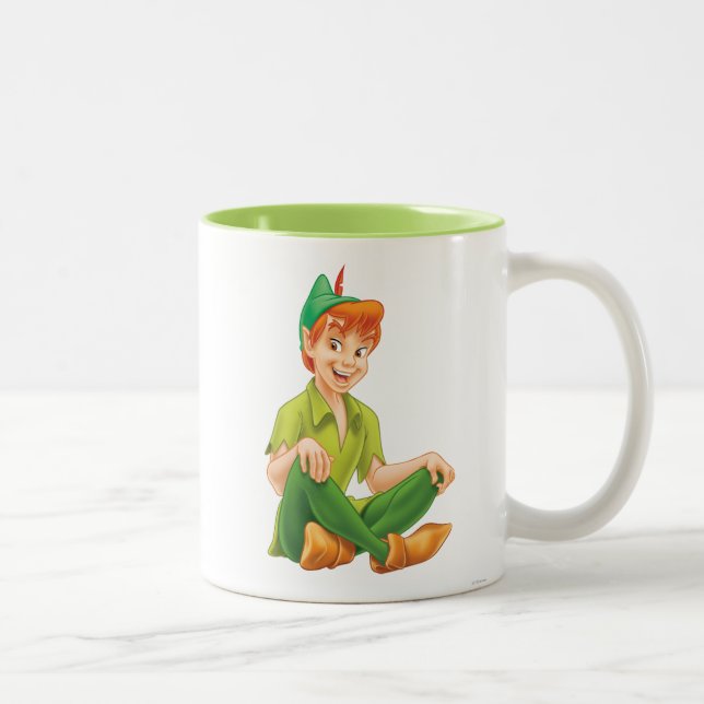 Peter Pan Sitting Down Two-Tone Coffee Mug (Right)