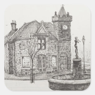 Peter Pan Statue Kirriemuir Scotland 2007 Square Sticker