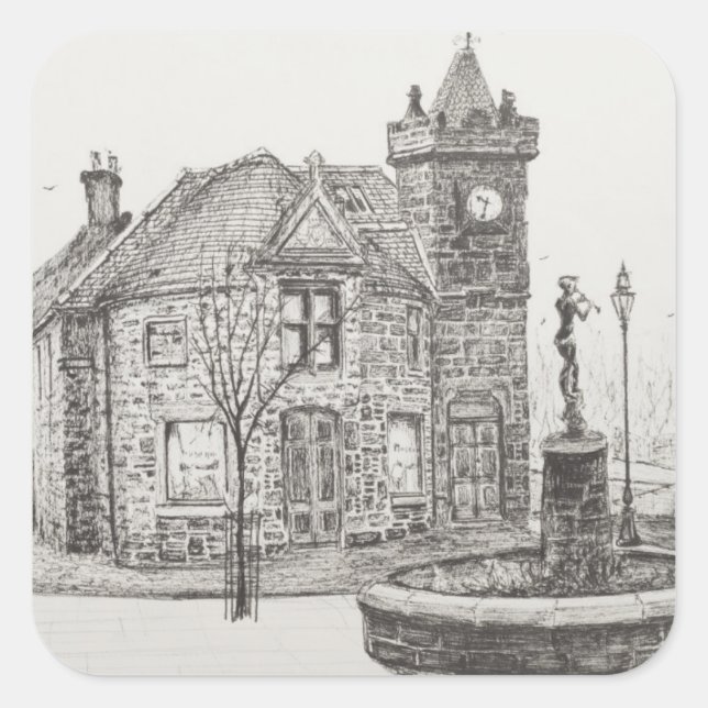 Peter Pan Statue Kirriemuir Scotland 2007 Square Sticker (Front)