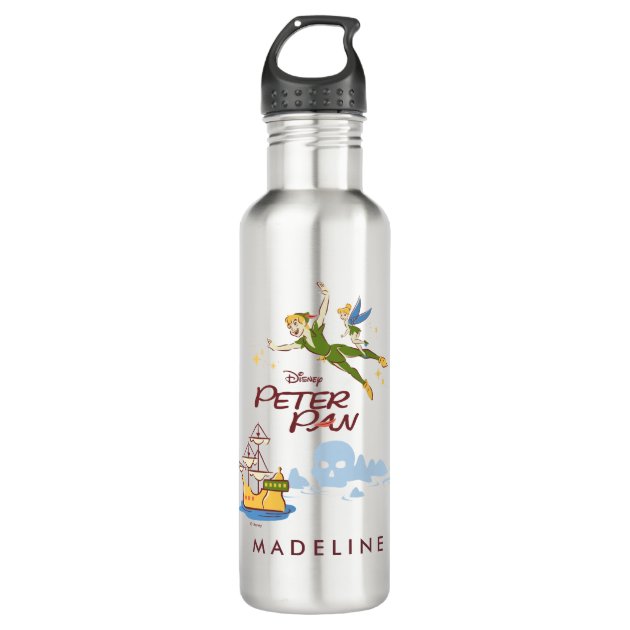 Personalised water bottle peter pan or tinkerbell 