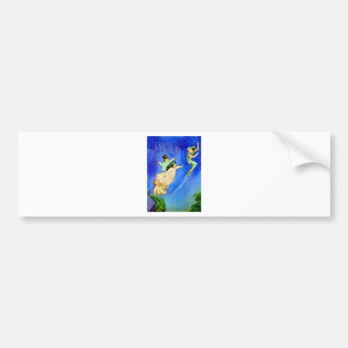 PETER PAN, WENDY, JOHN AND MICHAEL FLY AWAY BUMPER STICKER