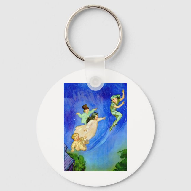 PETER PAN, WENDY, JOHN AND MICHAEL FLY AWAY KEYCHAIN (Front)