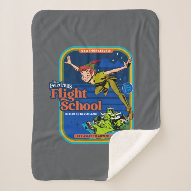 Peter Pan's Flight School Sherpa Blanket (Front)
