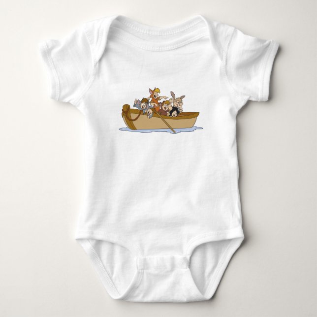 Peter Pan's Lost Boys in boat Disney Baby Bodysuit (Front)