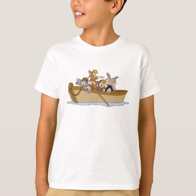 Peter Pan's Lost Boys in boat Disney T-Shirt (Front)