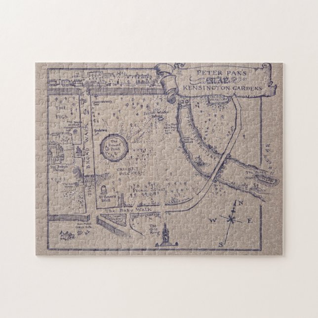 Peter Pan's Map of Kensington Gardens Jigsaw Puzzle (Horizontal)