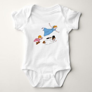Peter Pan's Wendy  John And Michael Darling Flying Baby Bodysuit by peterpan at Zazzle