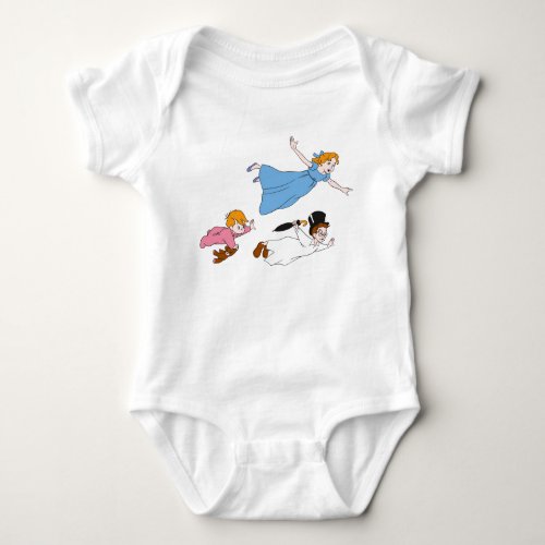 Peter Pans Wendy John and Michael Darling Flying Baby Bodysuit