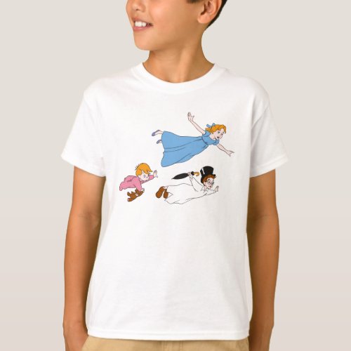 Peter Pans Wendy John and Michael Darling Flying T_Shirt