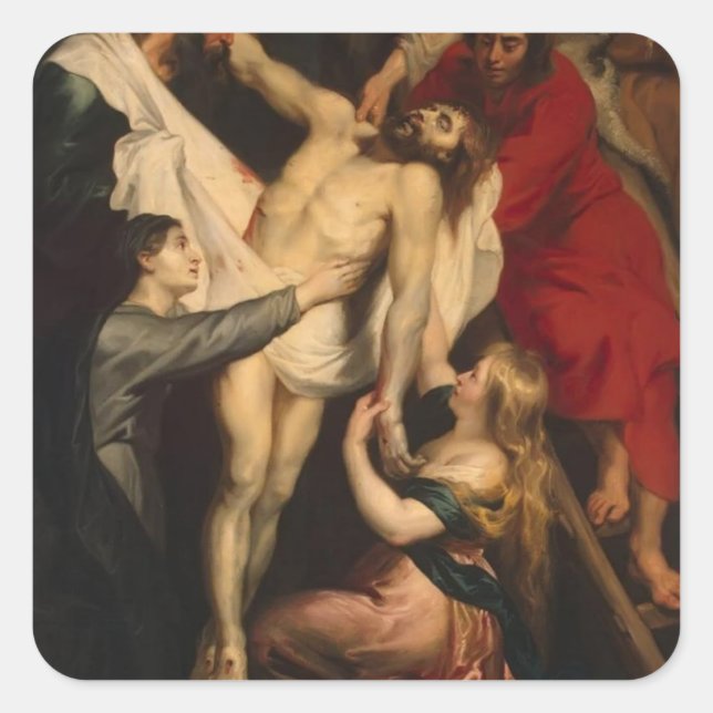 Peter Paul Rubens- Descent from the Cross Square Sticker (Front)