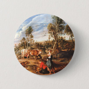 Peter Paul Rubens Milkmaids with Cattle in a Lands Button