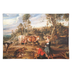 Peter Paul Rubens Milkmaids with Cattle in a Lands Cloth Placemat