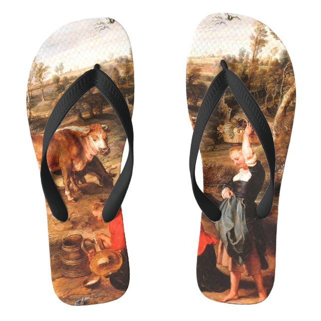 Peter Paul Rubens Milkmaids with Cattle in a Lands Flip Flops (Footbed)