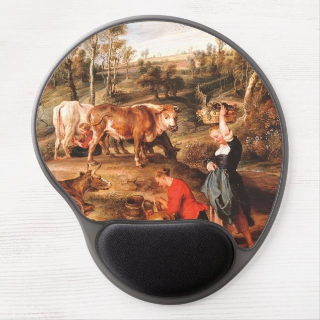 Peter Paul Rubens Milkmaids with Cattle in a Lands Gel Mouse Pad (Front)