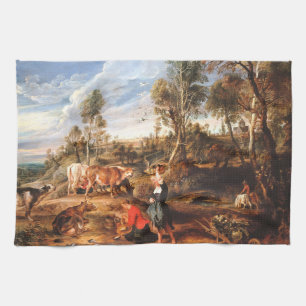 Peter Paul Rubens Milkmaids with Cattle in a Lands Kitchen Towel