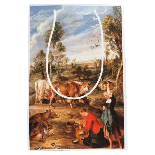 Peter Paul Rubens Milkmaids with Cattle in a Lands Medium Gift Bag (Front)