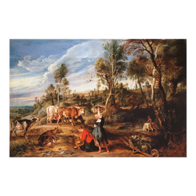 Peter Paul Rubens Milkmaids with Cattle in a Lands Poster (Front)