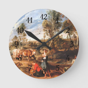 Peter Paul Rubens Milkmaids with Cattle in a Lands Round Clock