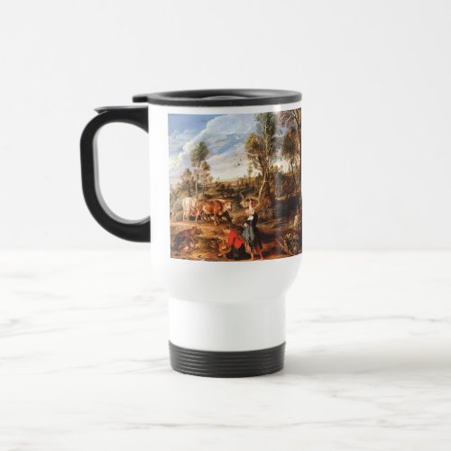 Peter Paul Rubens Milkmaids with Cattle in a Lands Travel Mug