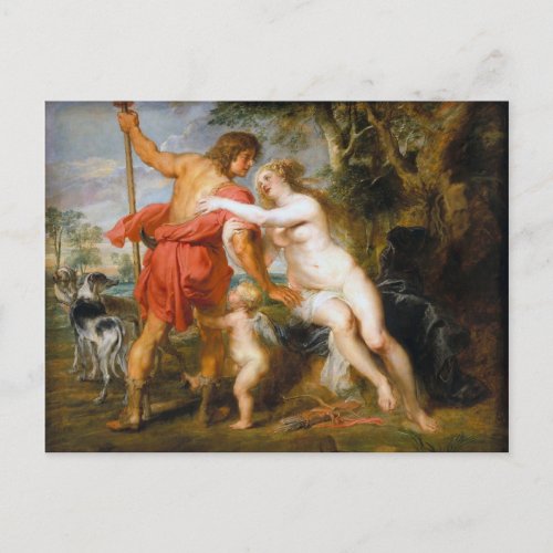 Peter Paul Rubens  Venus And Adonis Holiday Postcard