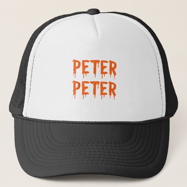 Peter Peter Pumpkin Eater Couples Halloween Costum Trucker Hat (Front)