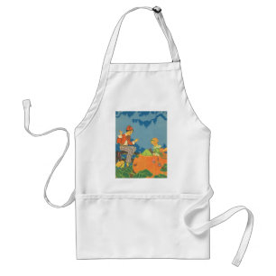 Peter Peter Pumpkin Eater, Vintage Nursery Rhyme Adult Apron
