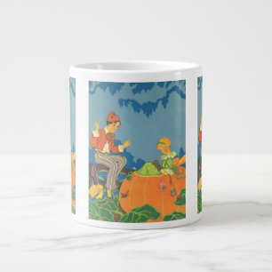 Peter Peter Pumpkin Eater, Vintage Nursery Rhyme Large Coffee Mug