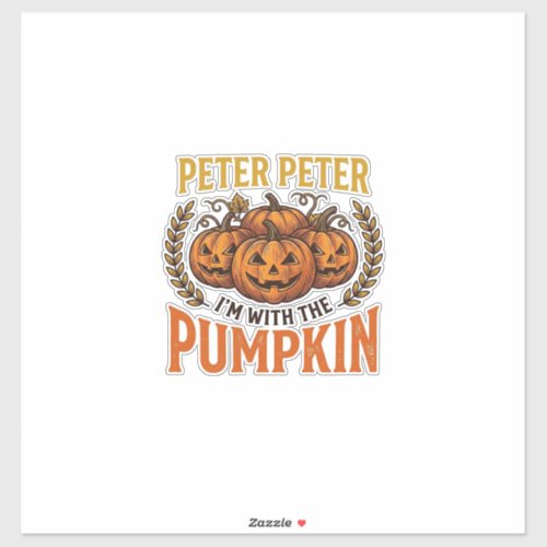 Peter Peter Pumpkin Vintage Halloween Shirt Design Sticker