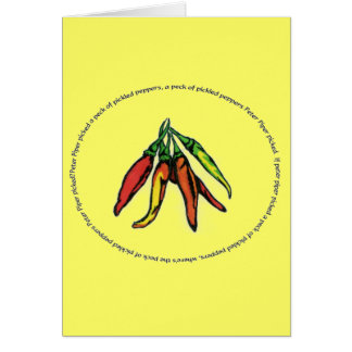 Peter Piper picked a peck of pickled peppers... Cards