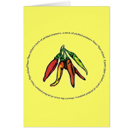 Peter Piper picked a peck of pickled peppers... Cards (Front)
