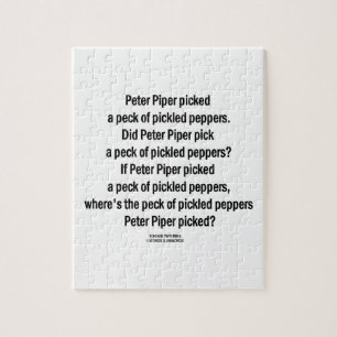 Peter Piper Picked Peck Of Pickled Peppers Jigsaw Puzzle