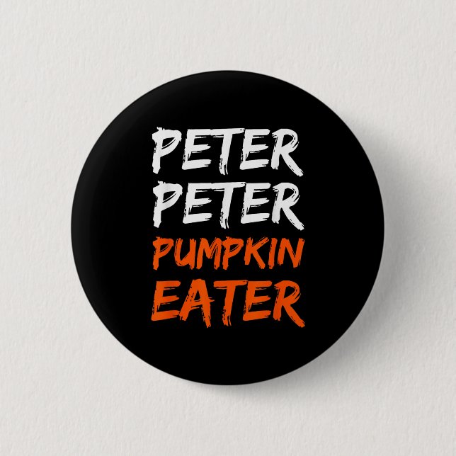 Peter Pumpkin Costume Eater Halloween  Button (Front)
