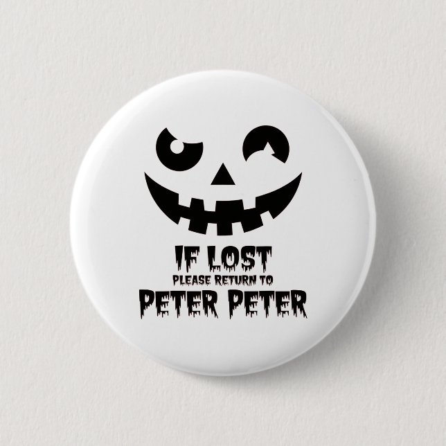 Peter Pumpkin Eater Halloween Couples Costume  Button (Front)