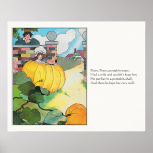Peter Pumpkin-Eater Mother Goose Nursery Rhyme Poster