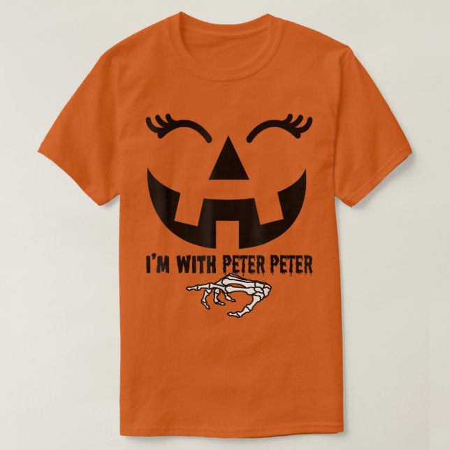 Peter Pumpkin Eater Wife Halloween Couple Costume  T-Shirt (Design Front)