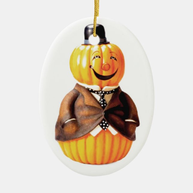 Peter Pumpkin Man Ceramic Ornament (Front)