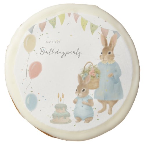 Peter Rabbit 1st Birthday Party Sugar Cookie