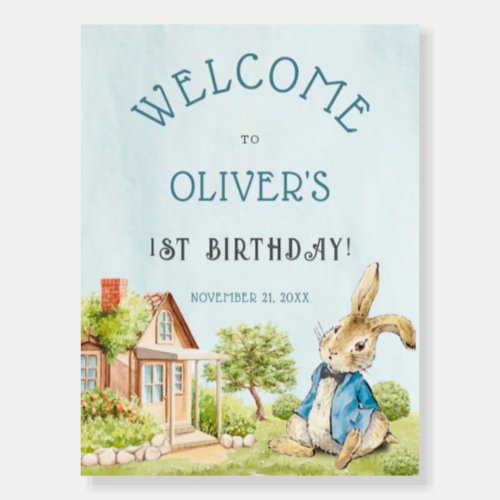 Peter Rabbit 1st Birthday Party Welcome Foam Board