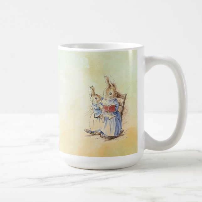 Peter Rabbit and Beniamin Bunny Square Sticker Coffee Mug (Right)