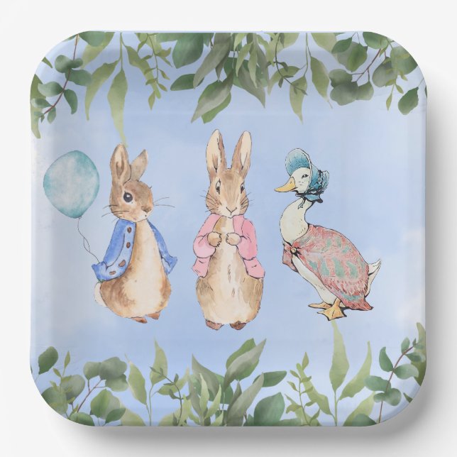 Peter Rabbit And Friends Baby Shower  Paper Plates (Front)