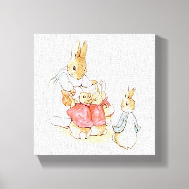 Peter Rabbit and his Sisters (by Beatrix Potter) Canvas Print (Front)
