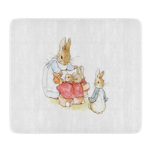 Peter Rabbit and his Sisters by Beatrix Potter Cutting Board