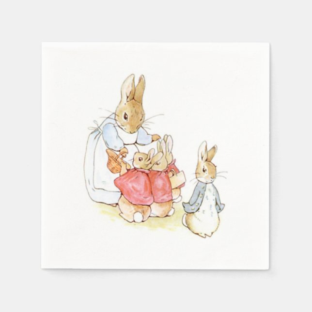 Peter Rabbit and his Sisters (by Beatrix Potter) Napkins (Front)