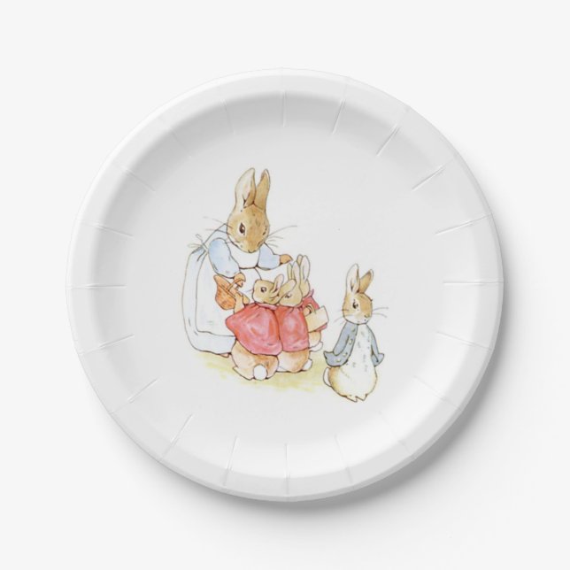 Peter Rabbit and his Sisters (by Beatrix Potter) Paper Plates (Front)