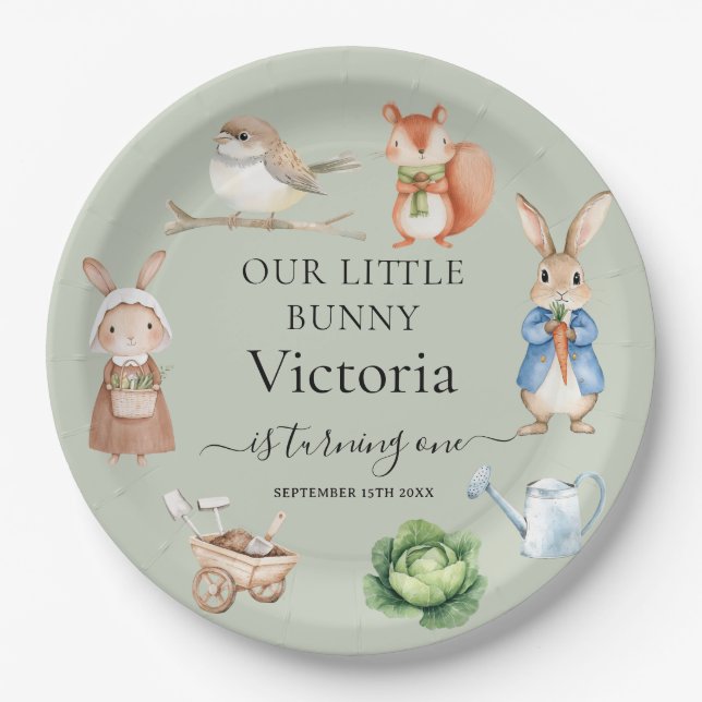 Peter Rabbit Animals Garden Tools Birthday Party  Paper Plates (Front)
