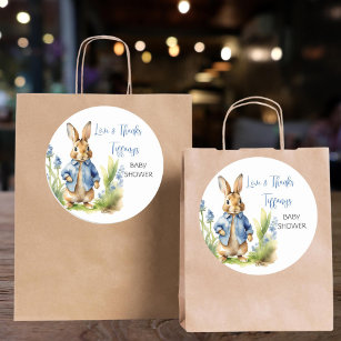 Peter Party Favor Stickers - 40 Favor Bag Stickers - Rabbit Party Thank You  Tag - Peter Party Supplies - Rabbit Party Decorations - Stickers B