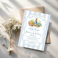 Peter rabbit baby boy baby shower invitation
