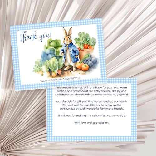 Peter rabbit baby boy baby shower  thank you card